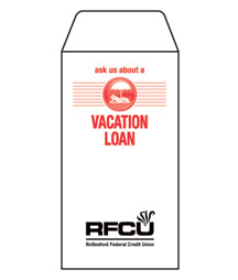 Vacation Loan (Button) 1-Color Drive-Up Envelopes