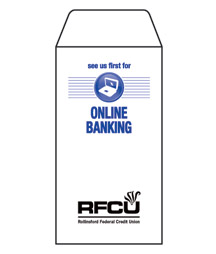 Online Banking (Button) 1-Color Drive-Up Envelopes