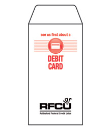 Debit Card (Button) 1-Color Drive-Up Envelopes