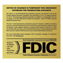 Temporary Liquidity with FDIC Logo- Wall 7w x 6.5h