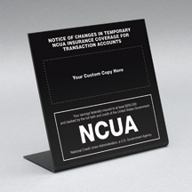 Transaction Account Coverage Sign for NCUA - Custom