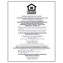 Equal Housing Lender (FDIC Banks) SPANISH -  11w x 14h Laser Print