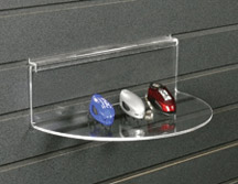Clear Acrylic Half-Moon Slatwall Shelf