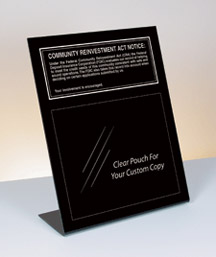 Community Reinvestment Act (FDIC) - 11w x 14h Bent Acrylic
