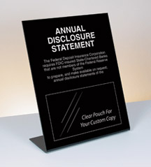 Annual Disclosure Statement FDIC (Non Federal Reserve) - 11w x 14h