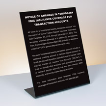 Temporary Liquidity Sign - 11w x 14h Bent Acrylic