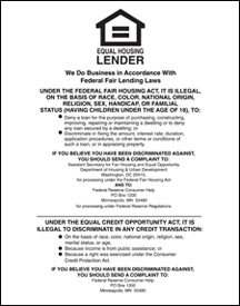 Equal Housing Lender (Federal Reserve) - 11w x 14h Acrylic