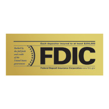 FDIC Sign (wall), Indoor/Outdoor, 7x3, Subsurface Printed