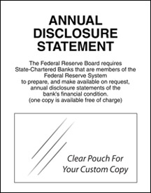 Annual Disclosure Statement (FDIC - Federal Reserve) - 11w x 14h Acrylic