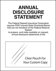 Annual Disclosure Statement (FDIC - Non-Federal Reserve) - 11w x 14h Acrylic