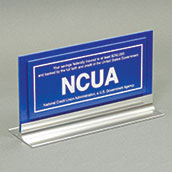 NCUA Counter Sign with Metal Base