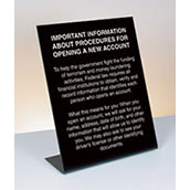 Patriot Act with Flag (Important Information) - 11w x 14h Countertop Acrylic