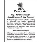 Patriot Act Sign with Flag (Important Information) - 11w x 14h Acrylic