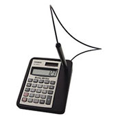 Slim-Line Calculator/Pen with Angled Base & Contour Corners