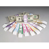White Kraft Currency Straps, 1000 straps/box