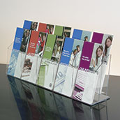 10-Pocket, 2-Tiered Clear Acrylic Counter Pamphlet Holder