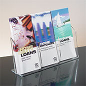 Acrylic Brochure Holder, 3-Pockets 1-Tier