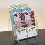 6-Pocket, 3-Tiered Clear Acrylic Counter Brochure Holder