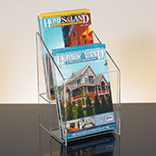 2-Pocket, 2-Tiered Clear Acrylic Brochure Holder