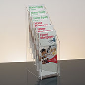 6-Pocket, 6-Tiered Clear Acrylic Counter Brochure Holder