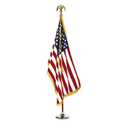 Colonial American Flag, 4'x6' on 9' Floor Stand