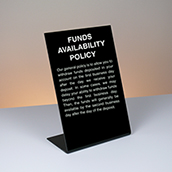 Funds Availability Policy (Standard Copy) - 6w x 9h
