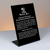 Patriot Act Sign (Important Information w/ Flag) - 6w x 9h