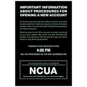 Patriot Act Sign with NCUA and Transaction Notice