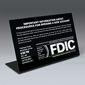 Patriot Sign with FDIC and Transaction Notice