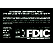 Patriot Act Sign with FDIC and Transaction Notice