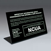 Patriot Act Sign with NCUA and Transaction Notice