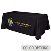 6ft Standard Polytwill Table Throw - 2 color imprint