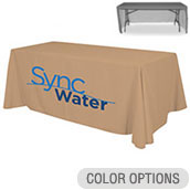 6ft Economy Polytwill Table Throw - 2 Color Imprint