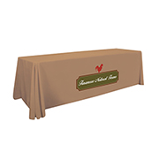 8ft Standard Polytwill Table Throw - 3 color imprint
