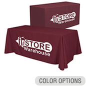 6ft Convertible Polyester Twill Table Throw - 1 Color Imprint