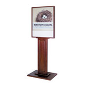 Oak Wood Floor Poster Stand with Paneled Base