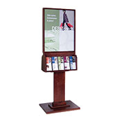 2-Sided, Oak Floor Poster Stand w/ Brochure Holder