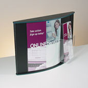 Convex Counter Sign Holder with Brochure Pocket