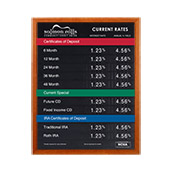Wood Swing-Open Wall Frame for Rate Displays