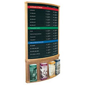 22x36 Convex Wood Wall Frame w/ 4-Pkt Brochure Holder