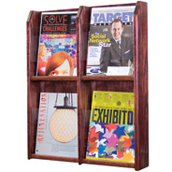 4-Pocket Wood Wall Magazine Rack with Acrylic Pockets