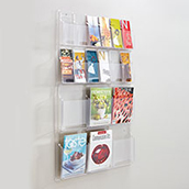 Clear Plastic Display, (12) 4x9, (6) 8.5 x 11