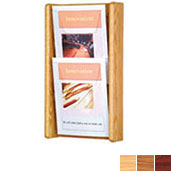 2 pocket Oak & Acrylic Wall Literature Dispenser