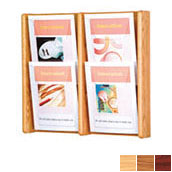 4 pocket Oak & Acrylic Wall Literature Dispenser