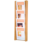 4-pocket Oak & Acrylic Wall Literature Dispenser