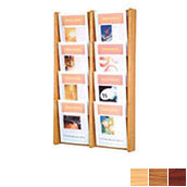 8 pocket Oak & Acrylic Wall Literature Dispenser