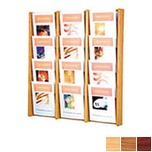 12 pocket Oak & Acrylic Wall Literature Dispenser