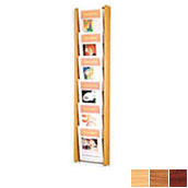 6 pocket Oak & Acrylic Wall Literature Dispenser
