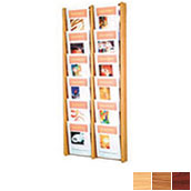 12 Pocket Oak& Acrylic Wall Literature Dispenser