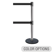 Double Belt Stanchion with No-Scuff Base - 13ft Belt